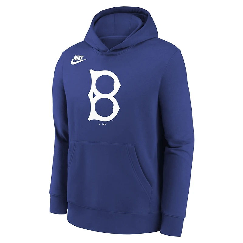 Youth Nike  Royal Brooklyn Dodgers Club Fleece Hoodie