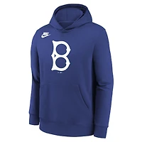 Youth Nike  Royal Brooklyn Dodgers Club Fleece Hoodie