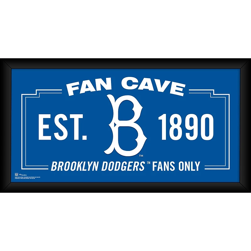 Collage encadré de 10" x 20" de la Fan Cave des Brooklyn Dodgers