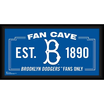 Collage encadré de 10" x 20" de la Fan Cave des Brooklyn Dodgers