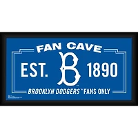 Collage encadré de 10" x 20" de la Fan Cave des Brooklyn Dodgers