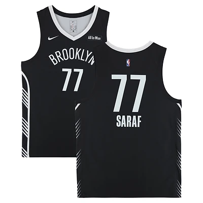 Maillot Nike noir Ben Saraf des Brooklyn Nets n° 77, utilisé lors de la NBA Summer League 2025 - Taille XL