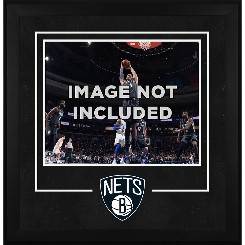 Cadre photo horizontal de luxe Brooklyn Nets 16" x 20" avec logo de l'équipe