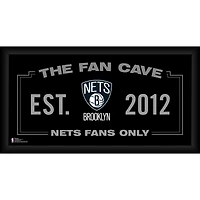 Brooklyn Nets Framed 10" x 20" Fan Cave Collage