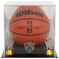 Vitrine de présentation du logo de basket-ball classique doré des Brooklyn Nets
