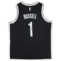 Maillot Swingman Nike Icon Edition noir dédicacé par D'Angelo Russell des Brooklyn Nets