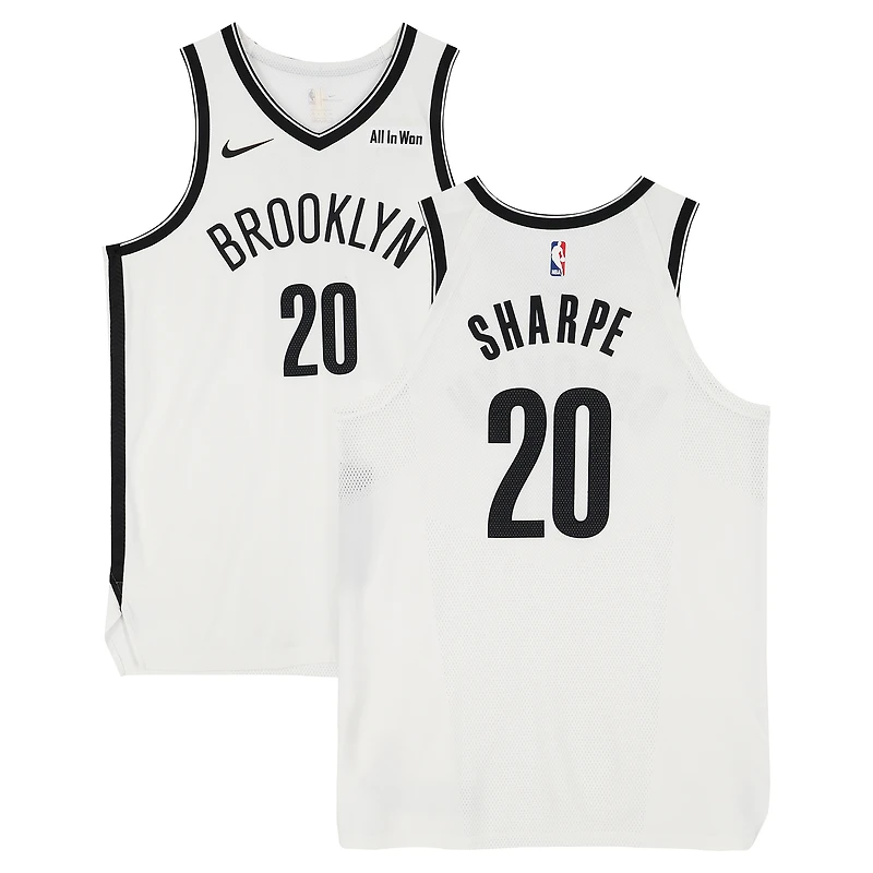 Day'Ron Sharpe Brooklyn Nets Game-Used #20 White Nike Jersey vs. Toronto Raptors on November 23, 2025 - Size 52+4