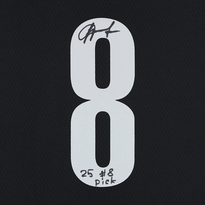 Maillot Nike Icon Swingman noir autographié par Egor Dëmin des Brooklyn Nets avec inscription « 25 #8 Pick »