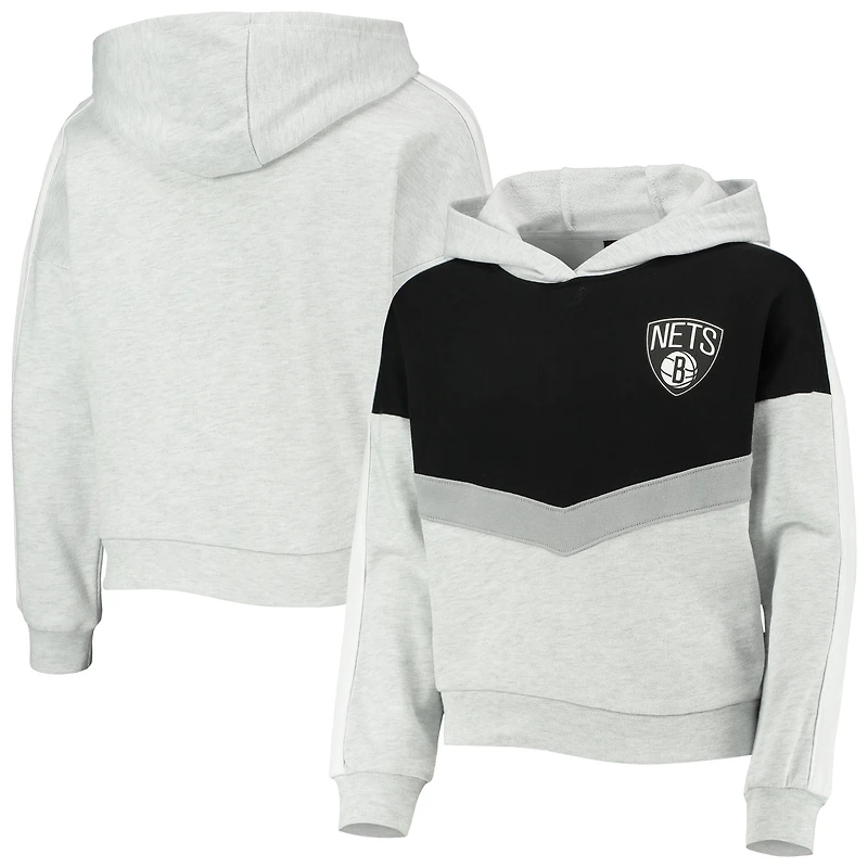 Sweat à capuche gris chiné Brooklyn Nets All Yours pour jeune fille