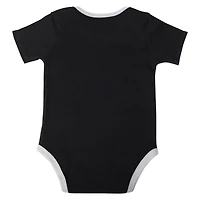 Ensemble body, t-shirt à capuche et short Brooklyn Nets Bank Shot pour bébé, noir/blanc/gris