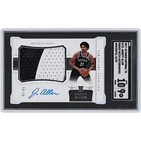 Carte Rookie 9/10 authentifiée Panini National Treasures horizontale RPA #122 #46/49 SGC autographiée par Jarrett Allen Brooklyn Nets 2017-18