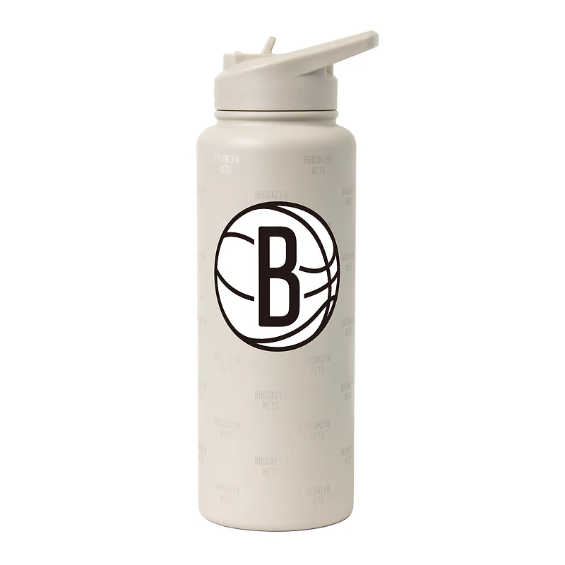 Logo Brands Brooklyn Nets 34oz. Sand Ghost Quencher Bottle