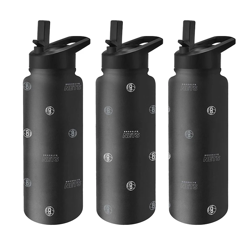 Bouteille de 1 litre (34 oz) « Steep and Repeat Quencher » de Logo Brands Brooklyn Nets
