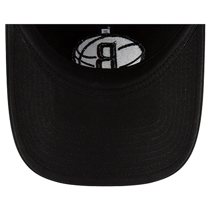 Men's New Era  Black Brooklyn Nets 9TWENTY 2.0 Adjustable Hat