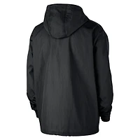 Veste à capuche Nike noire Brooklyn Nets Courtside Premium Club Anorak quart de zip pour homme