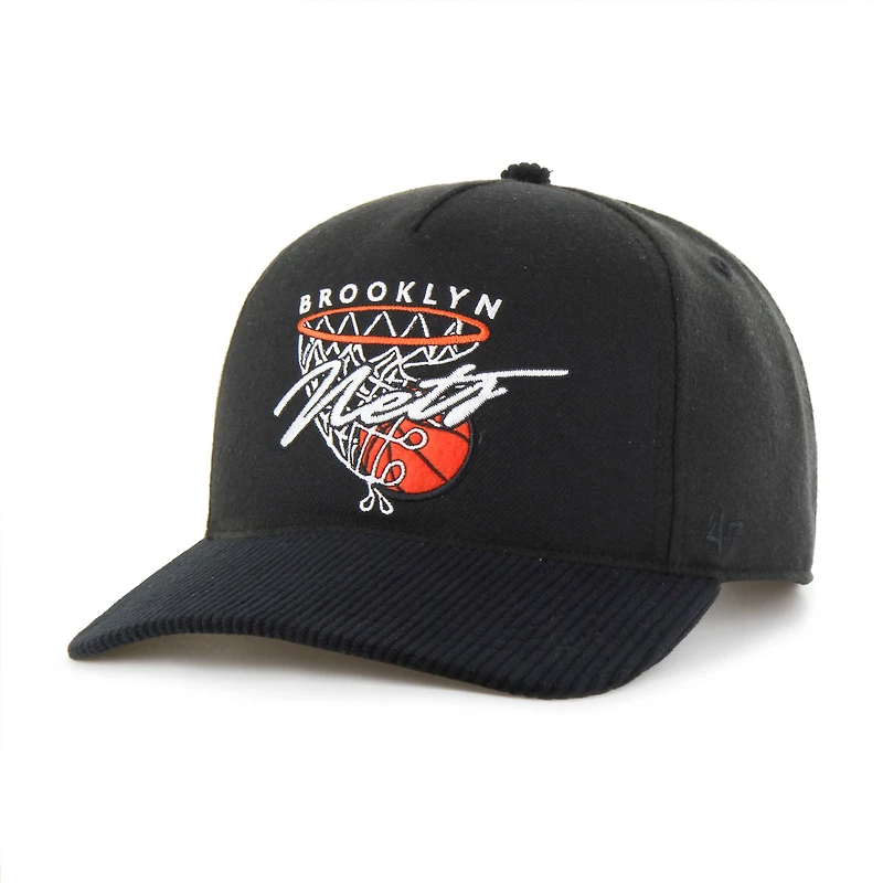 Casquette ajustable « Rien que le filet » des Brooklyn Nets pour homme, modèle 47 noir
