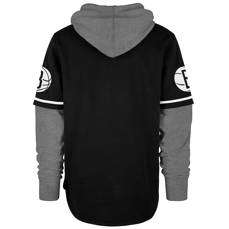 Sweat à capuche noir '47 Brooklyn Nets Trifecta Shortstop pour homme