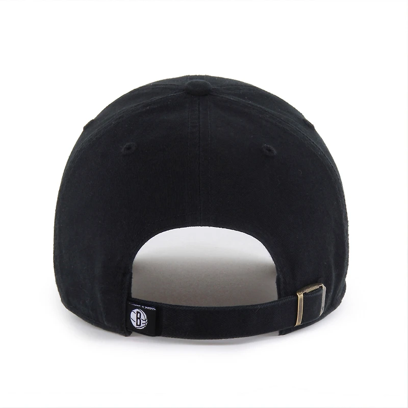 Men's '47 Brooklyn Nets Black on Black Clean Up Adjustable Hat