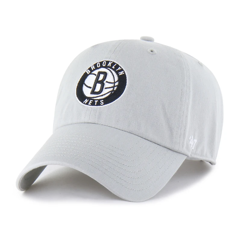 Casquette ajustable « 47 » grise pour homme avec logo Core Clean Up des Brooklyn Nets