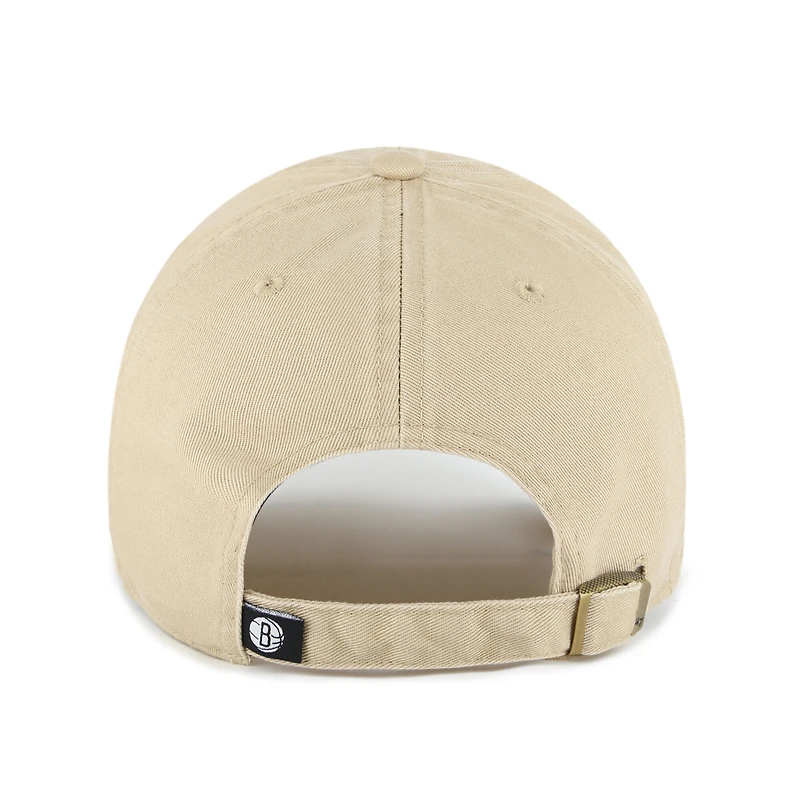 Men's '47 Khaki Brooklyn Nets Logo Clean Up Adjustable Hat