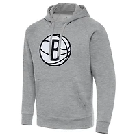 Sweat à capuche raglan antigua chiné gris pour homme, coupe grande et taille, des Brooklyn Nets