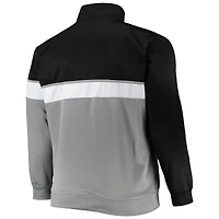 Veste de survêtement zippée sur toute la longueur Brooklyn Nets Big & Tall pour homme, noir/gris