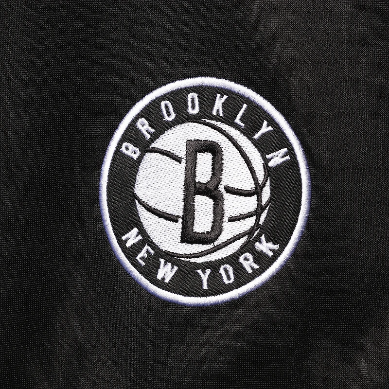 Veste de survêtement zippée sur toute la longueur Brooklyn Nets Big & Tall pour homme, noir/gris