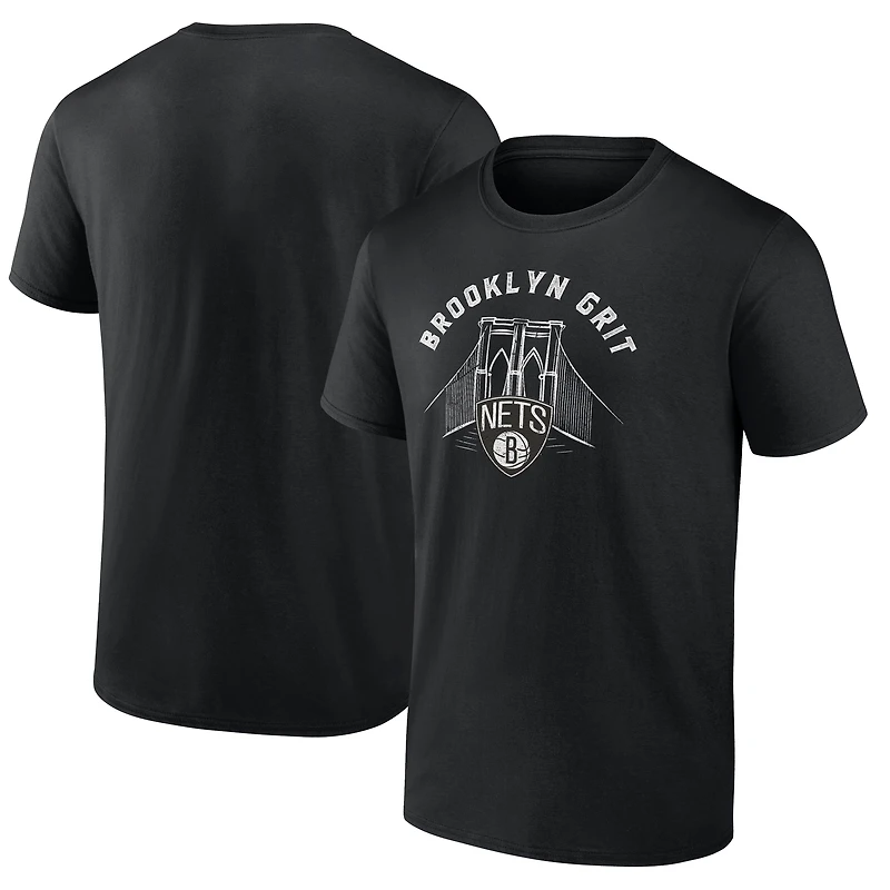 Men's  Black Brooklyn Nets Half Court Offense T-Shirt