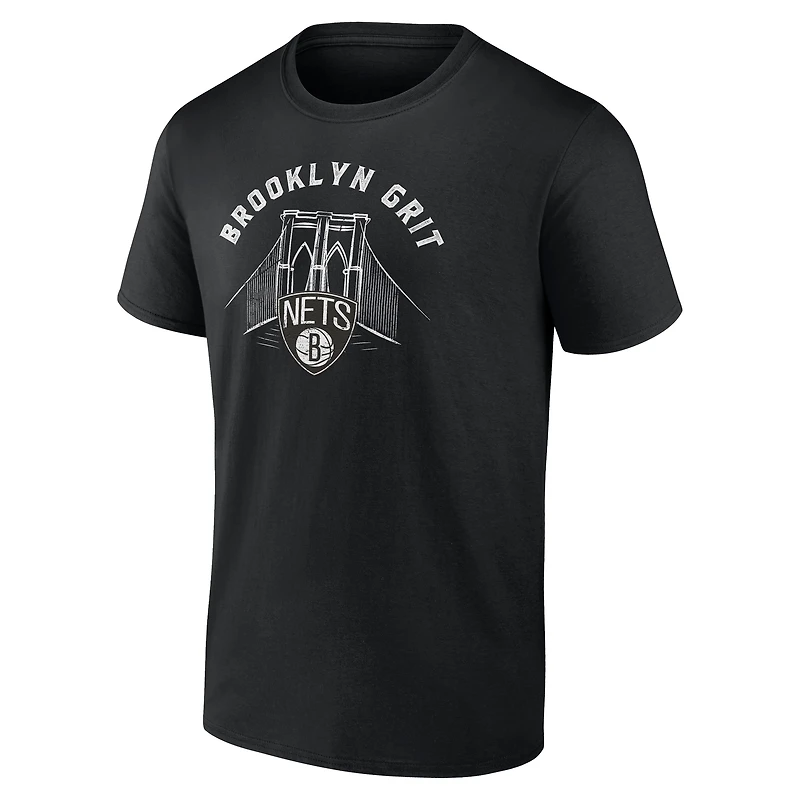 Men's  Black Brooklyn Nets Half Court Offense T-Shirt