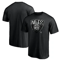 T-shirt noir pour homme avec mascotte des Brooklyn Nets de minuit