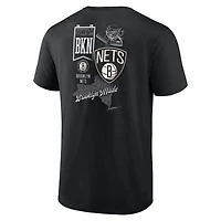 T-shirt noir Split Zone des Brooklyn Nets pour homme