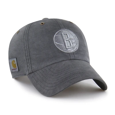 Men's Carhartt x '47 Charcoal Brooklyn Nets Clean Up Adjustable Hat
