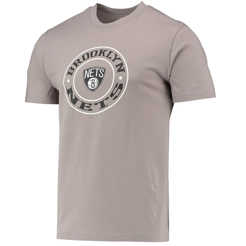 Ensemble de nuit T-shirt et short Brooklyn Nets Concepts Sport pour hommes, noir/gris