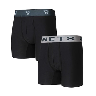 Lot de 2 boxers pour hommes Concepts Sport Brooklyn Nets Breakthrough noirs