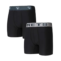 Lot de 2 boxers pour hommes Concepts Sport Brooklyn Nets Breakthrough noirs
