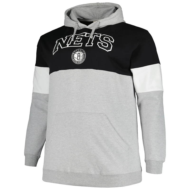 Sweat à capuche Fanatics pour hommes, noir/blanc, Brooklyn Nets, Big & Tall