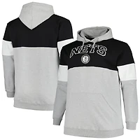 Sweat à capuche Fanatics pour hommes, noir/blanc, Brooklyn Nets, Big & Tall