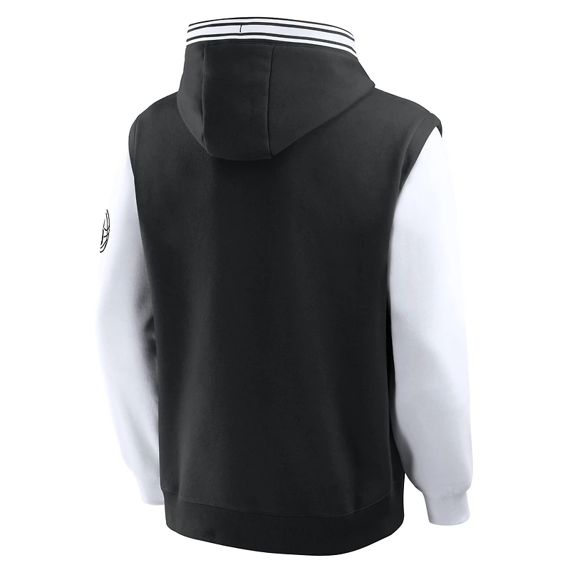 Sweat à capuche Fanatics noir/blanc Brooklyn Nets Half Court Shot Clock Fastbreak pour homme