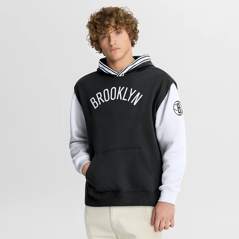 Men's Fanatics Black/White Brooklyn Nets Half Court Shot Clock Fastbreak Hoodie