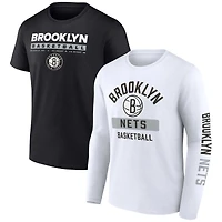 Fanatics pour hommes, noir/blanc, Brooklyn Nets, ensemble de deux Just Net Combo