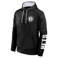 Men's Fanatics  Black Brooklyn Nets Baller Defender Performance Full-Zip Hoodie