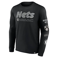 Men's Fanatics Black Brooklyn Nets Baseline Long Sleeve T-Shirt