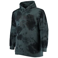 Sweat à capuche noir Brooklyn Nets Fanatics pour hommes Big & Tall Wordmark Cloud Dye