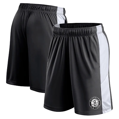 Short de performance noir Brooklyn Nets Champion Rush Colorblock Fanatics pour hommes