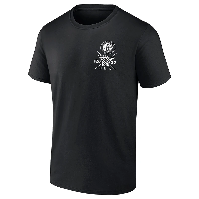 T-shirt noir fanatiques pour hommes Brooklyn Nets Court Street Collective
