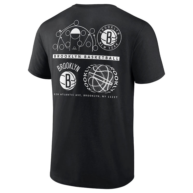 T-shirt noir fanatiques pour hommes Brooklyn Nets Court Street Collective