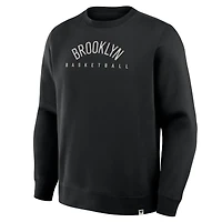 Men's Fanatics Black Brooklyn Nets Crossover Collection Defensive Rotation Drill Premium Pullover Sweatshirt