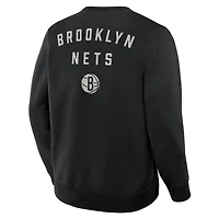 Men's Fanatics Black Brooklyn Nets Crossover Collection Defensive Rotation Drill Premium Pullover Sweatshirt