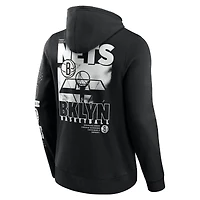 Sweat à capuche croisé Game Time pour homme Fanatics Black Brooklyn Nets