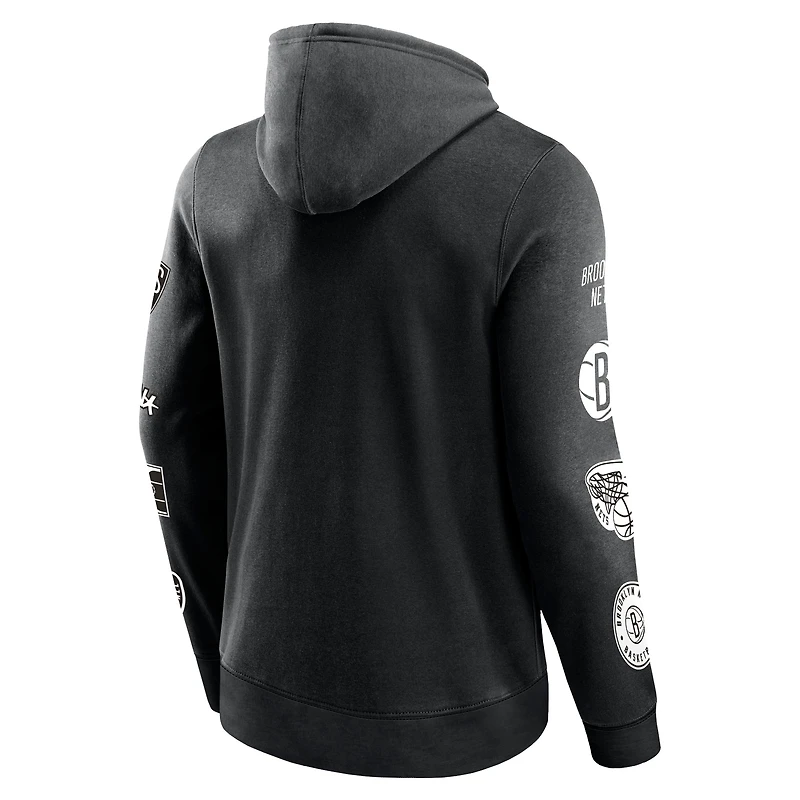 Sweat à capuche noir Fanatics pour hommes Brooklyn Nets Home Court